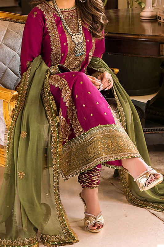 Asim Jofa Luxury Chiffon Embroidered 3 Piece Unstitched