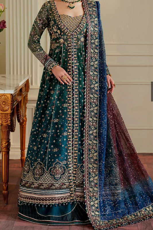 Baroque Luxury Chiffon Embroidered Dress 3 Piece Unstitched