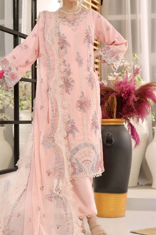 Luxury Embroidered Chiffon Collection With Exclusive Adda Takaai Chiffon