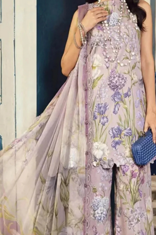 Maria B Printed Lawn Duptta Emb Collection 3 Piece Unstitched