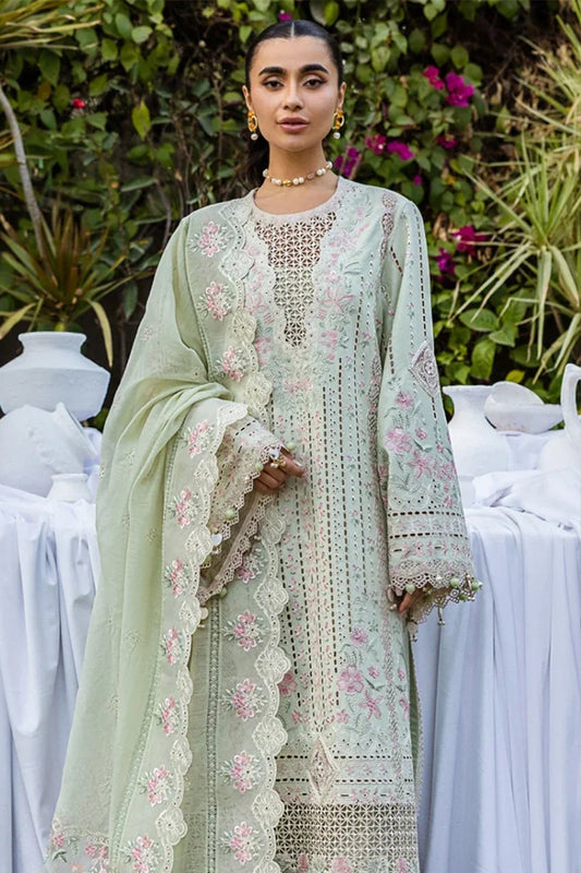 Akbar Aslam Lawn Chikan Kari Embroidered 3 Piece Unstitched