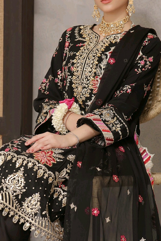 Luxury Embroidered Chiffon Collection With Exclusive Adda Takaai Chiffon
