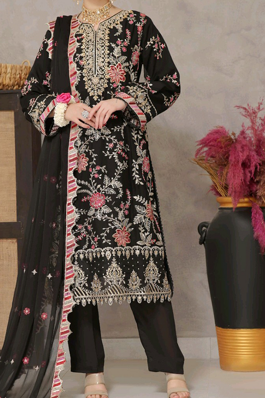 Luxury Embroidered Chiffon Collection With Exclusive Adda Takaai Chiffon